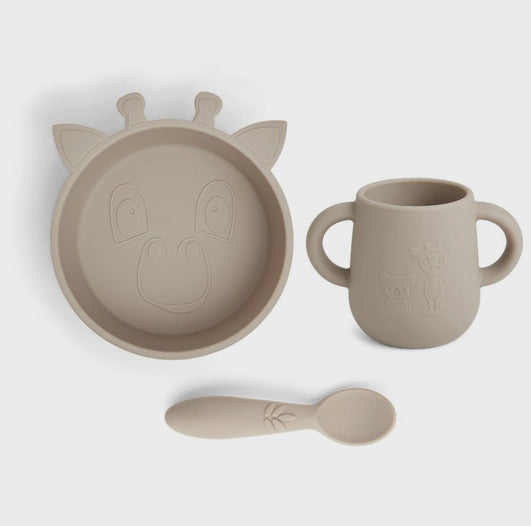 Siliconen dinerset 3-pack - Stone