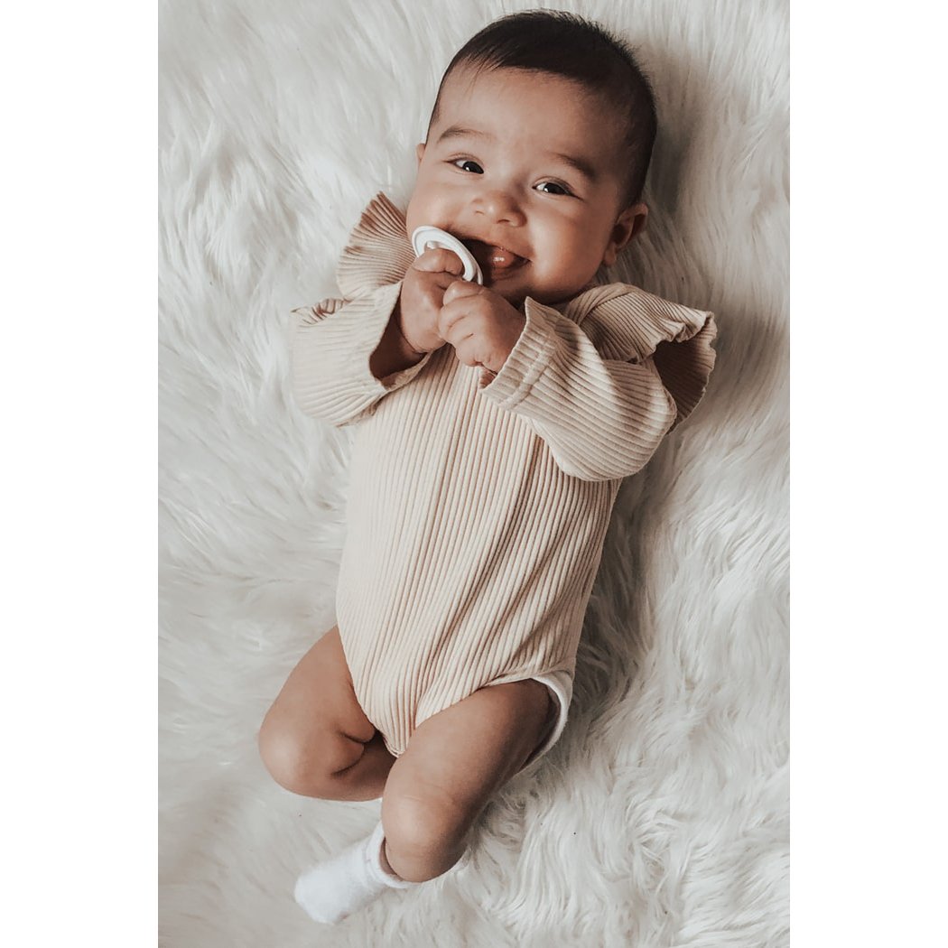 Ruffle Romper - Beige