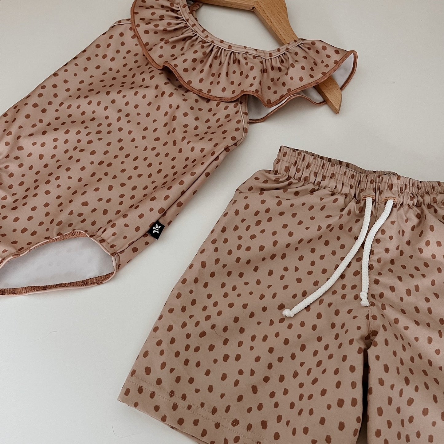 Zwemshort Dots Beige