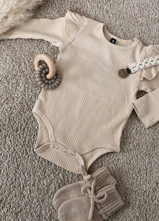 Ruffle Romper - Beige