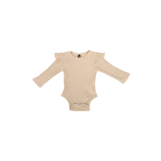 Ruffle Romper - Beige