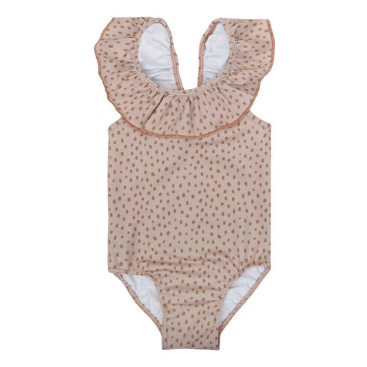 Badpak Ruffle Dots Beige