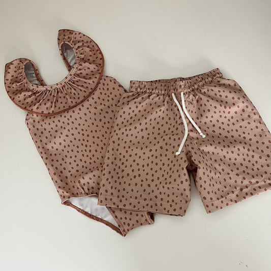 Zwemshort Dots Beige