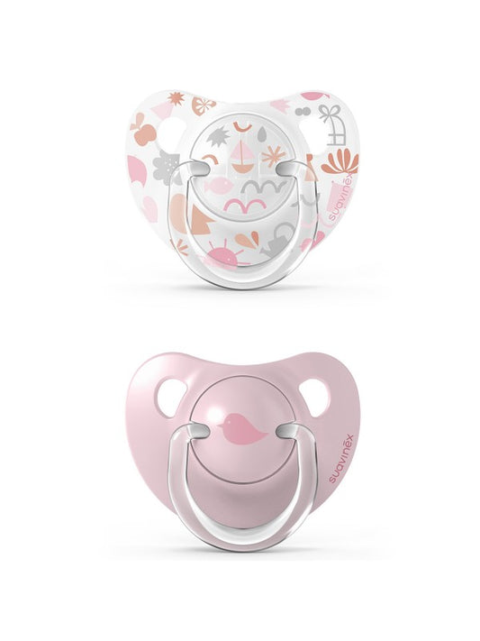 Suavinex Dental Fopspeen Duo (silicone) 0-6m - Memories Pink